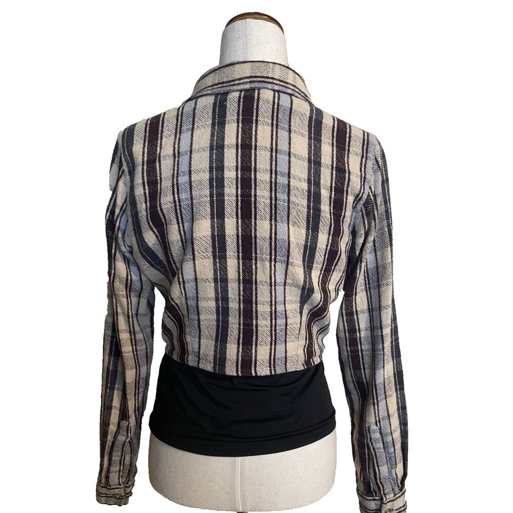 Urban Outtfitters womens boho cropped stripped shrug lightweight jacket sz L - Picture 2 of 7
